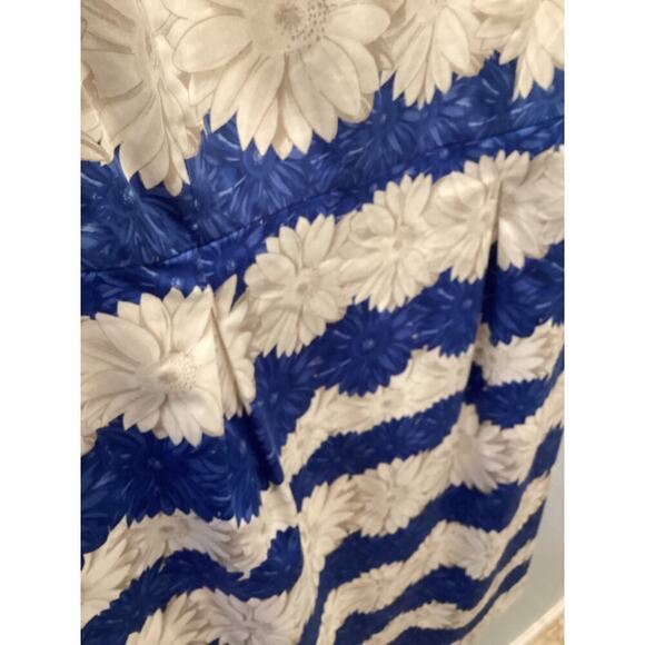 Talbots Womens Sleeveless Dress Size 4 White Blue Floral Classic Spring Career - Picture 6 of 9